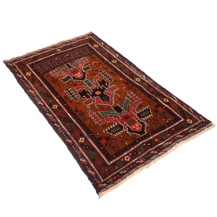 Afghan Baluchi Rug 2' 9" x 4' 7" Hand-Knotted | No. AL43624