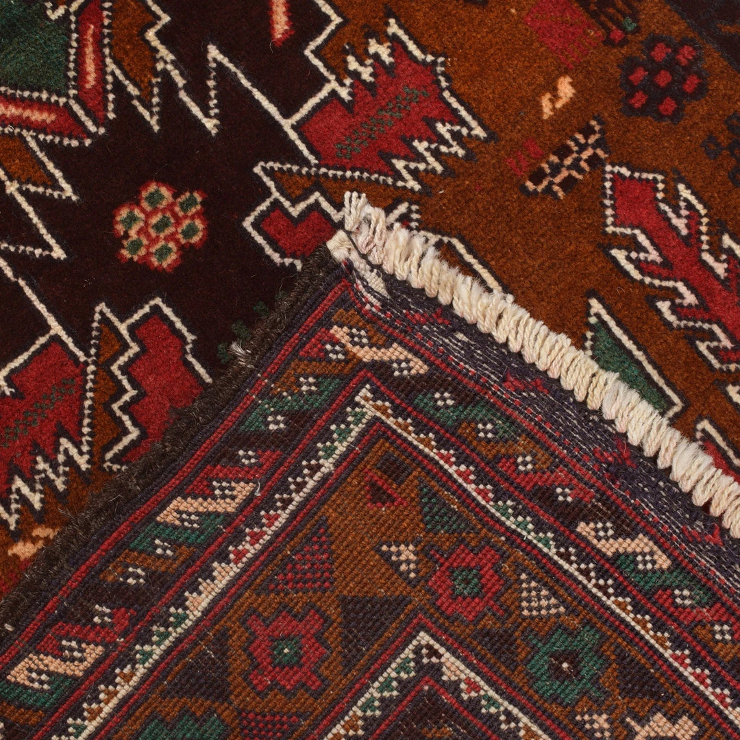 Afghan Baluchi Rug 2' 9" x 4' 7" Hand-Knotted | No. AL43624