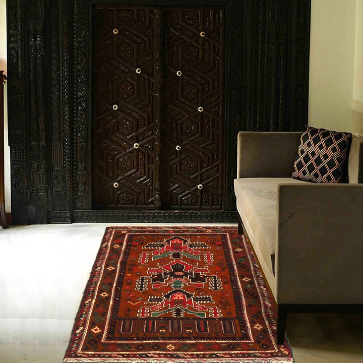 Afghan Baluchi Rug 2' 9" x 4' 7" Hand-Knotted | No. AL43624