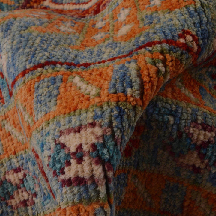 Blue Afghan Oushak Rug 5'9" x 7'8" Hand-Knotted | No. AL43636