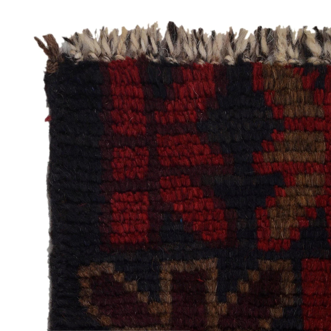 Red Afghan Baluchi Rug 2' 8" x 4' 7" Hand-Knotted | No. AL43668