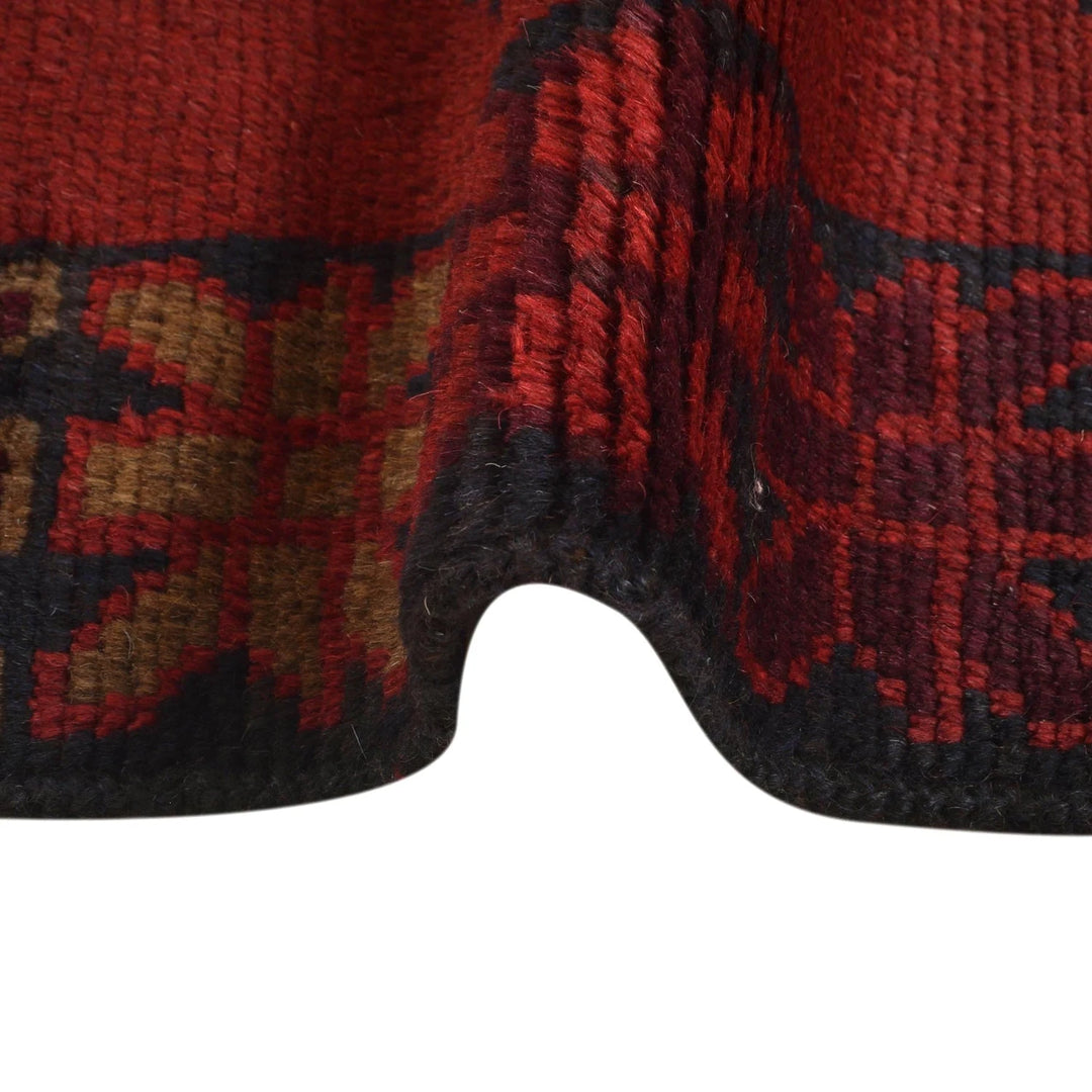 Red Afghan Baluchi Rug 2' 8" x 4' 7" Hand-Knotted | No. AL43668