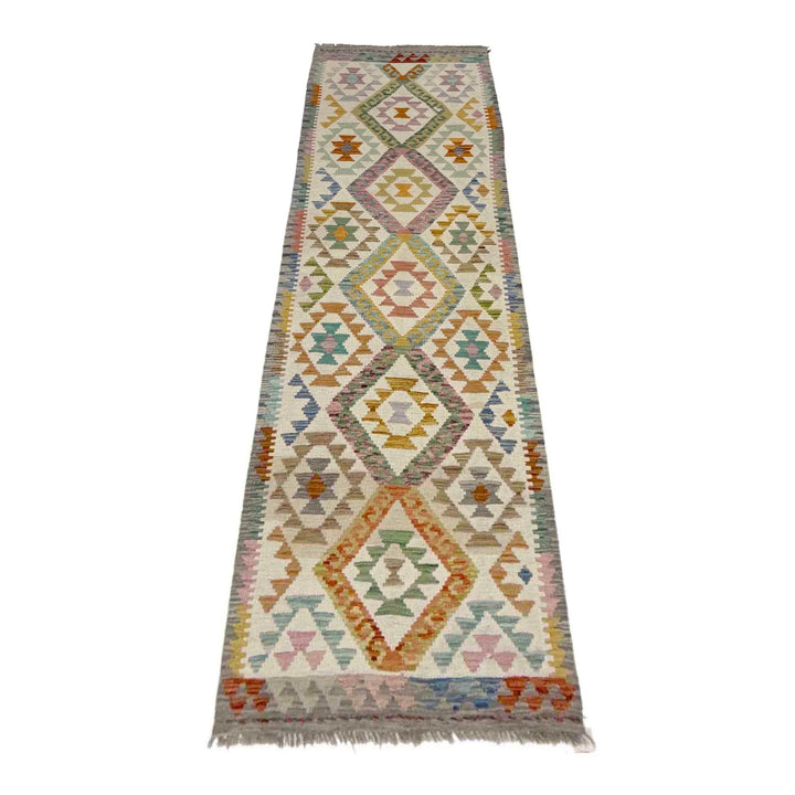 Afghan Vegetable Kilim Rug 2' 8" x 9' 10" Flat-Weave | No. AL437149