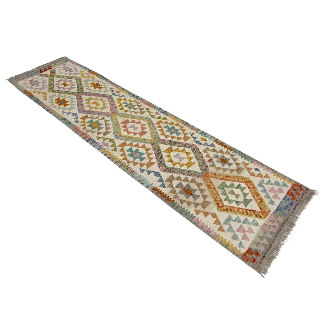Afghan Vegetable Kilim Rug 2' 8" x 9' 10" Flat-Weave | No. AL437149