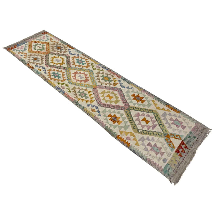 Afghan Vegetable Kilim Rug 2' 8" x 9' 10" Flat-Weave | No. AL437149
