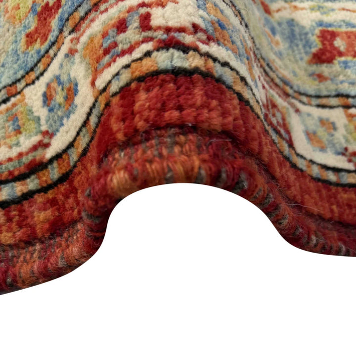 Red Afghan Heriz Rug 6' 9" x 9' 7" Hand-Knotted | No. AL43726