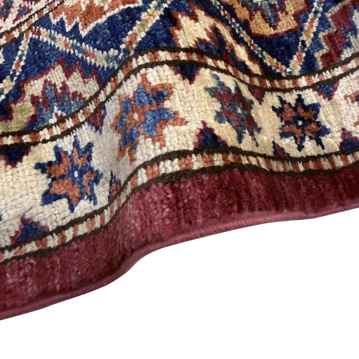 Red Afghan Kazak Rug 6'9" x 10'0" Hand-Knotted | No. AL43775