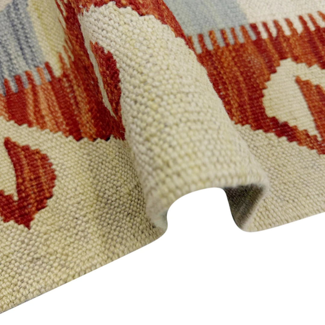 Afghan Vegetable Kilim Rug 3' 5" x 5' 1" Flat-Weave | No. AL437851