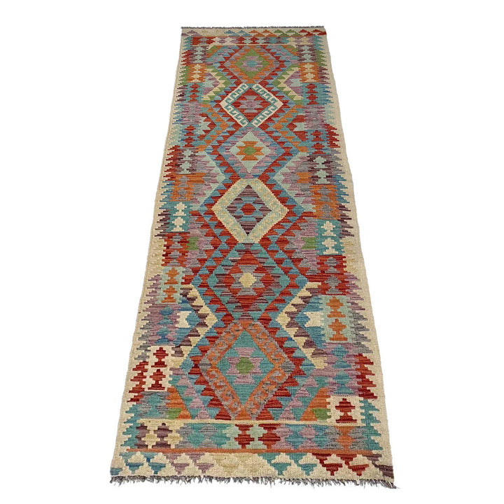 Afghan Vegetable Kilim Rug 2' 7" x 9' 9" Flat-Weave | No. AL43813