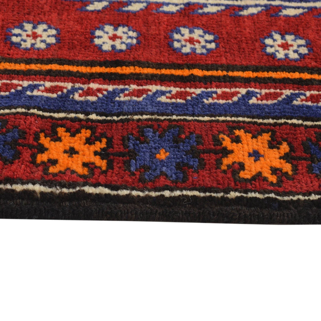 Navy Afghan Baluchi Rug 3' 3" x 4' 9" Hand-Knotted | No. AL43830