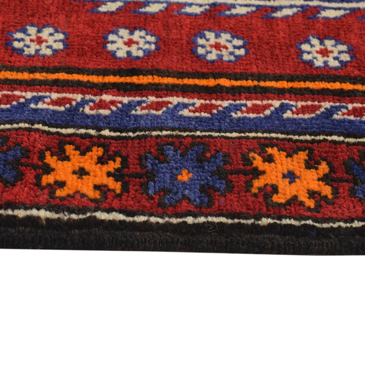 Navy Afghan Baluchi Rug 3' 3" x 4' 9" Hand-Knotted | No. AL43830
