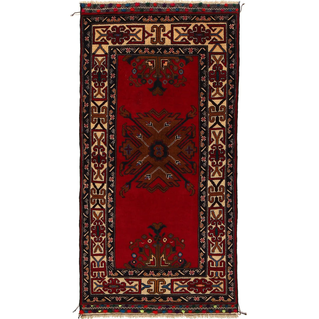 Afghan Baluchi Rug 2' 10" x 5' 5" Hand-Knotted | No. AL43915