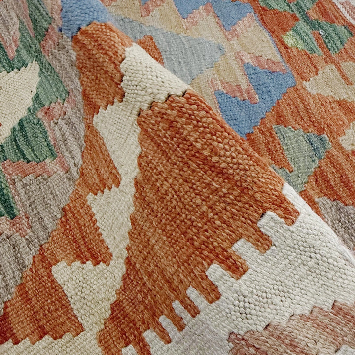 Afghan Vegetable Kilim Rug 2' 9" x 4' 0" Flat-Weave | No. AL439204
