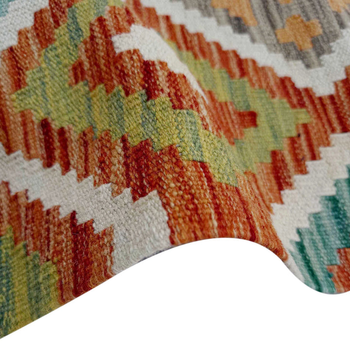 Afghan Vegetable Kilim Rug 2' 10" x 8' 1" Flat-Weave | No. AL43985