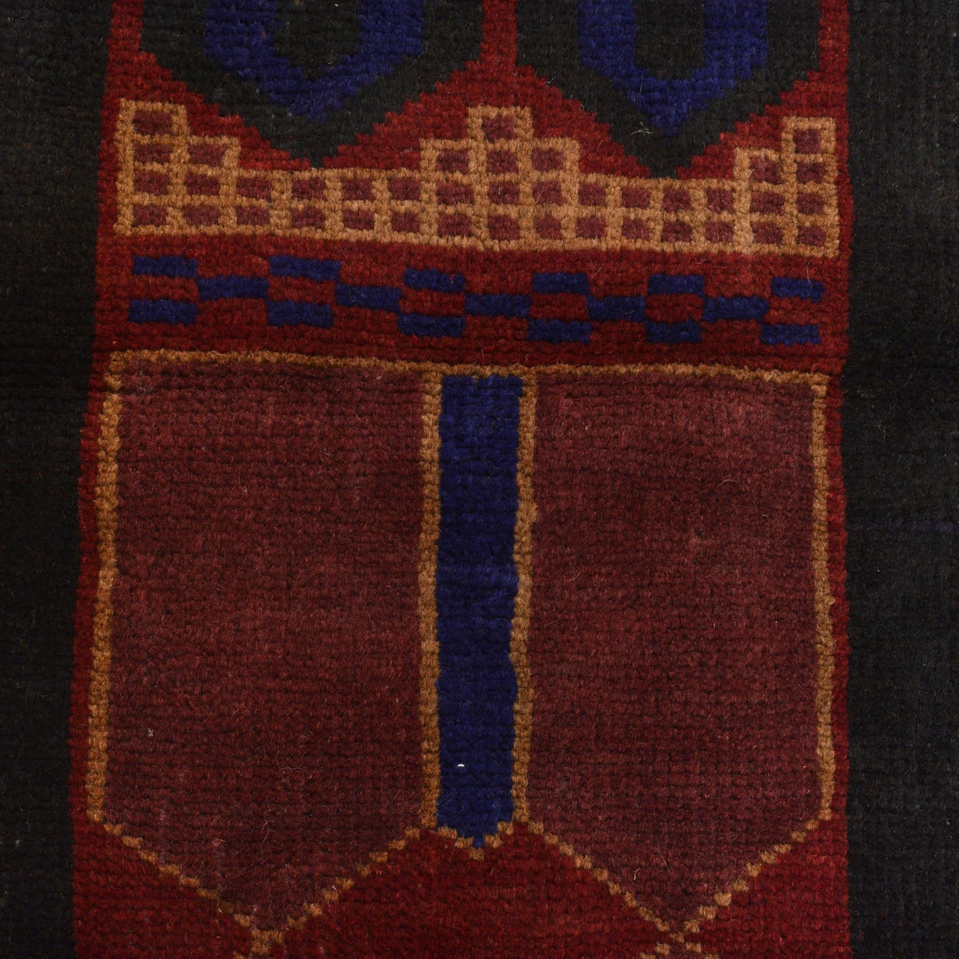 Afghan Prayer Rug 3' 1" x 4' 9" Hand-Knotted | No. AL44012