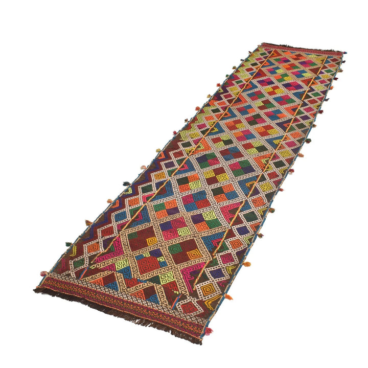 Afghan Suzani Kilim Rug 2' 4" x 8' 6" Flat-Weave | No. AL44065