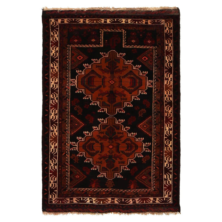 Afghan Prayer Rug 2' 10" x 4' 3" Hand-Knotted | No. AL44116