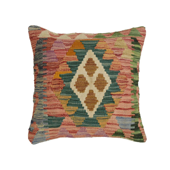 Afghan Kilim Cushion 1' 5" x 1' 5" Flat-Weave | No. AL44154