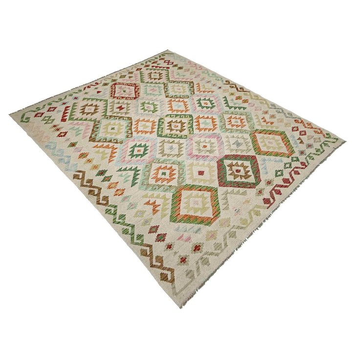Afghan Vegetable Kilim Rug 5'9" x 7'9" Flat-Weave | No. AL441732