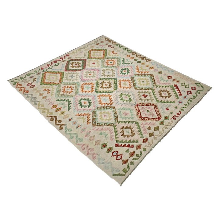 Afghan Vegetable Kilim Rug 5'9" x 7'9" Flat-Weave | No. AL441732