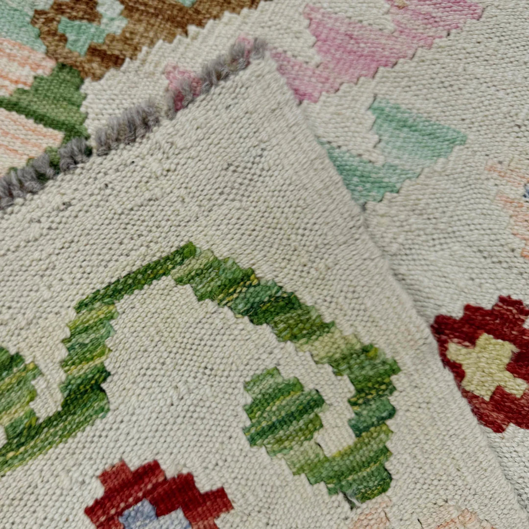 Afghan Vegetable Kilim Rug 5'9" x 7'9" Flat-Weave | No. AL441732