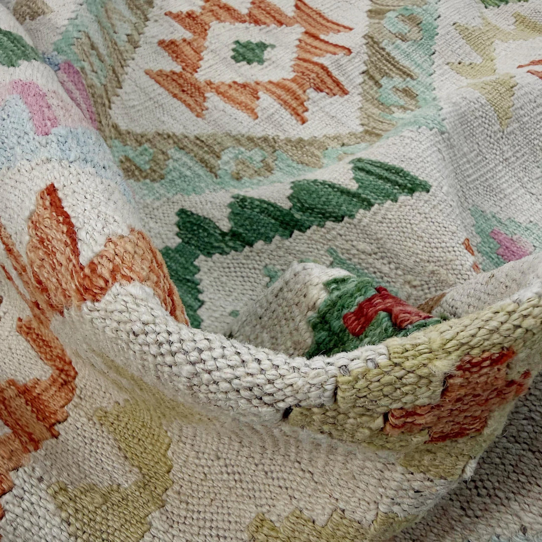 Afghan Vegetable Kilim Rug 5'9" x 7'9" Flat-Weave | No. AL441732