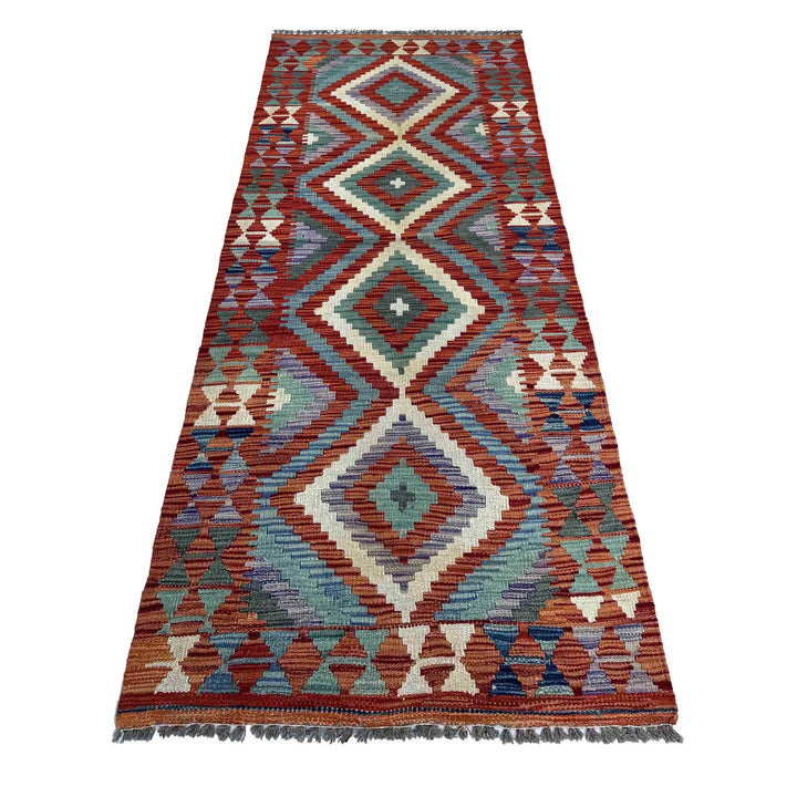 Afghan Vegetable Kilim Rug 2' 7" x 6' 4" Flat-Weave | No. AL44200