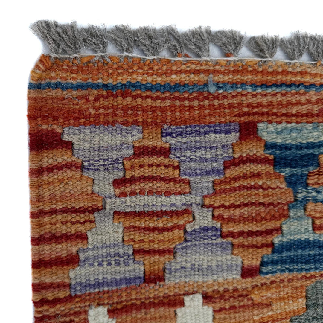 Afghan Vegetable Kilim Rug 2' 7" x 6' 4" Flat-Weave | No. AL44200