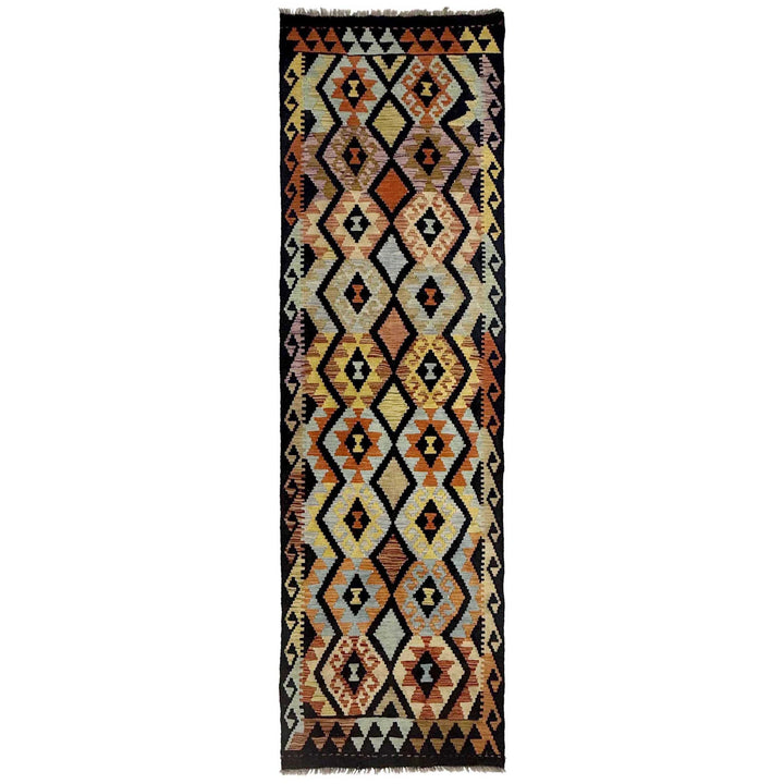 Afghan Kilim Rug 2' 9" x 9' 7" Flat-Weave | No. AL44276