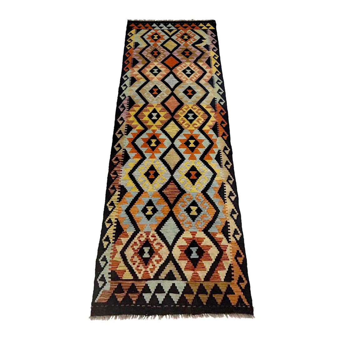 Afghan Kilim Rug 2' 9" x 9' 7" Flat-Weave | No. AL44276