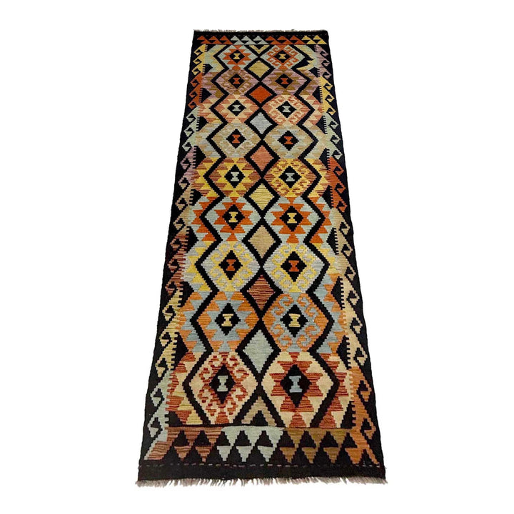 Afghan Kilim Rug 2' 9" x 9' 7" Flat-Weave | No. AL44276