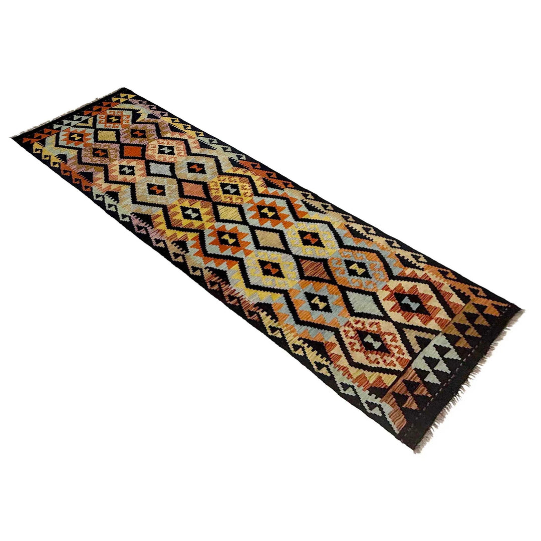 Afghan Kilim Rug 2' 9" x 9' 7" Flat-Weave | No. AL44276