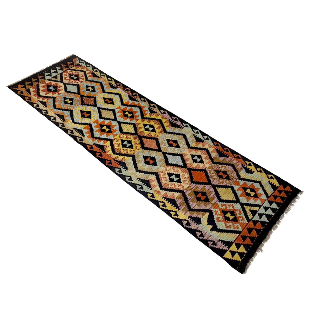 Afghan Kilim Rug 2' 9" x 9' 7" Flat-Weave | No. AL44276