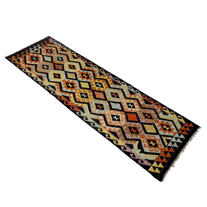 Afghan Kilim Rug 2' 9" x 9' 7" Flat-Weave | No. AL44276