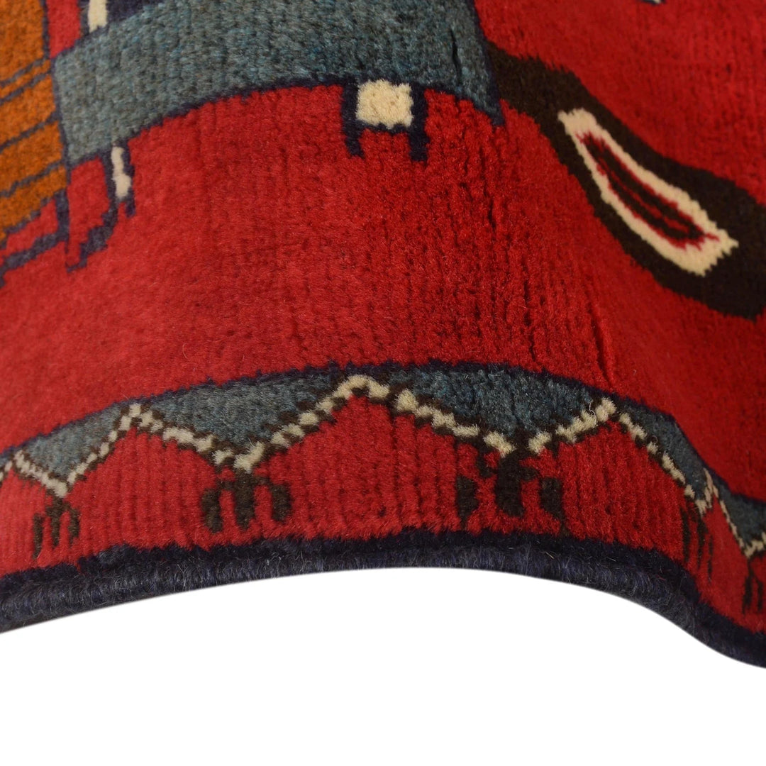 Red Afghan War Rug 2' 8" x 4' 1" Hand-Knotted | No. AL44316