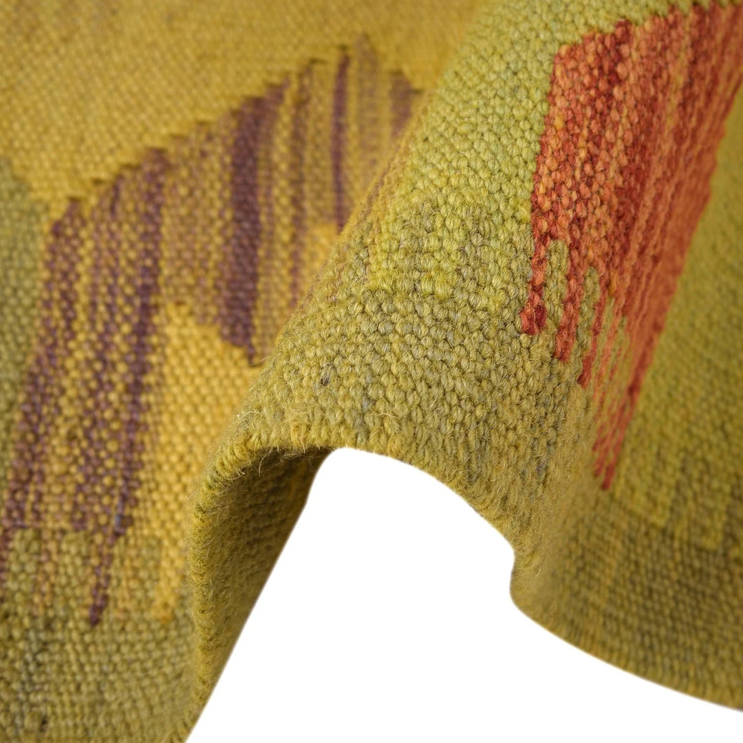 Yellow Afghan Overdyed Chobi Kilim Rug 2' 6" x 4' 1" Flat-Weave | No. AL44326