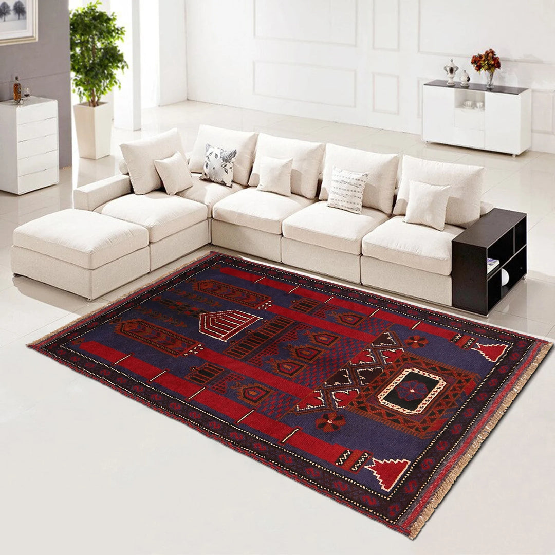 Afghan Prayer Rug 2' 11" x 5' 0" Hand-Knotted | No. AL44359