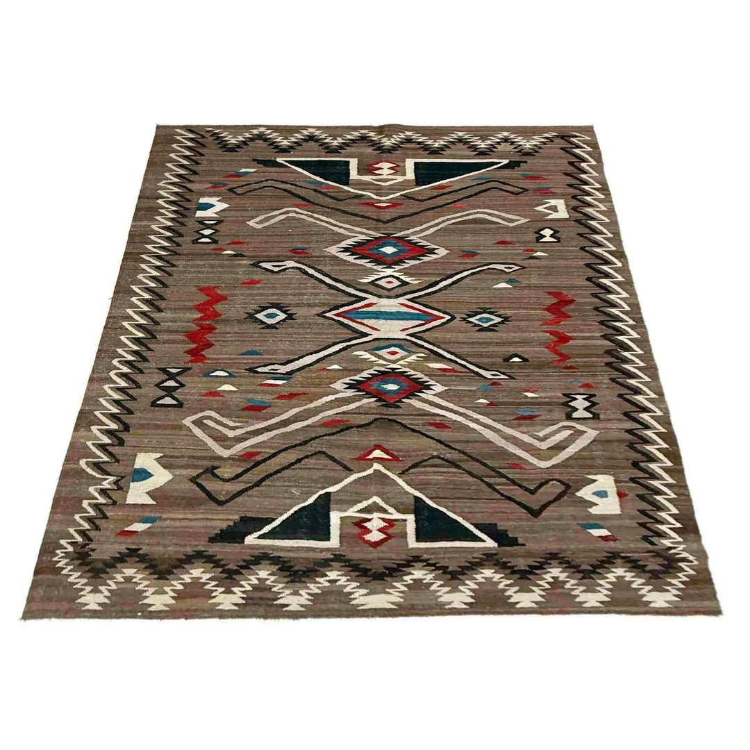 Afghan Vegetable Kilim Rug 6' 3" x 8' 8" Flat-Weave | No. AL443892