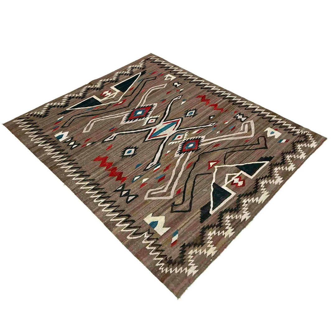 Afghan Vegetable Kilim Rug 6' 3" x 8' 8" Flat-Weave | No. AL443892