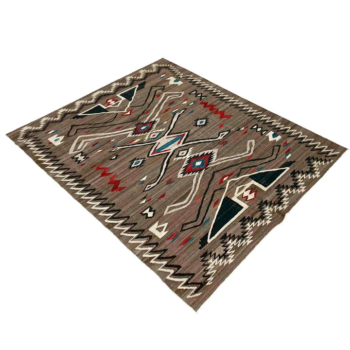 Afghan Vegetable Kilim Rug 6' 3" x 8' 8" Flat-Weave | No. AL443892