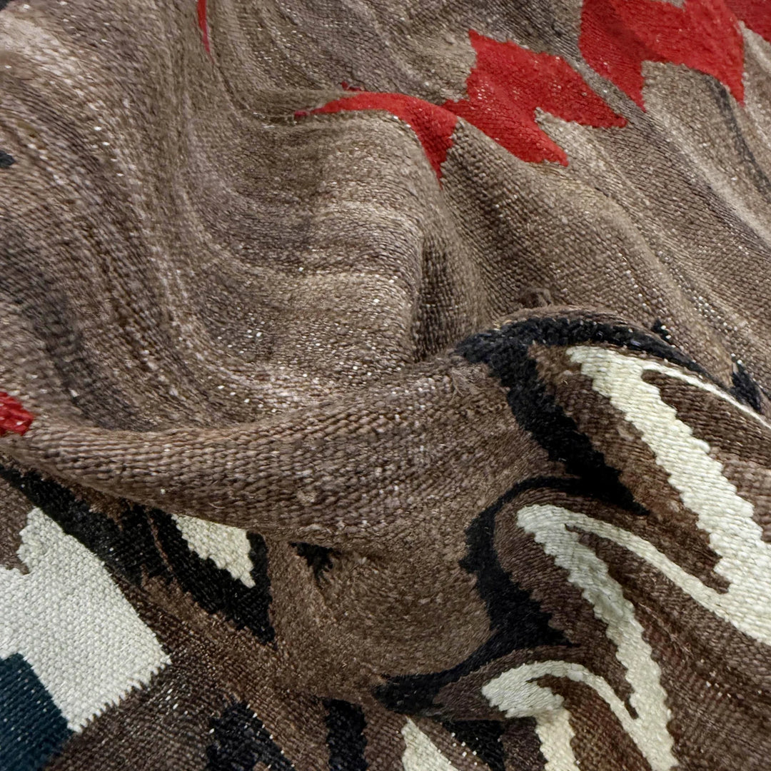Afghan Vegetable Kilim Rug 6' 3" x 8' 8" Flat-Weave | No. AL443892
