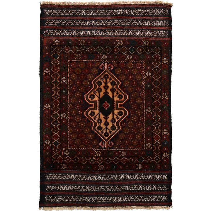Afghan Baluchi Rug 3' 0" x 4' 8" Hand-Knotted | No. AL44462