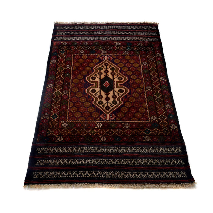 Afghan Baluchi Rug 3' 0" x 4' 8" Hand-Knotted | No. AL44462