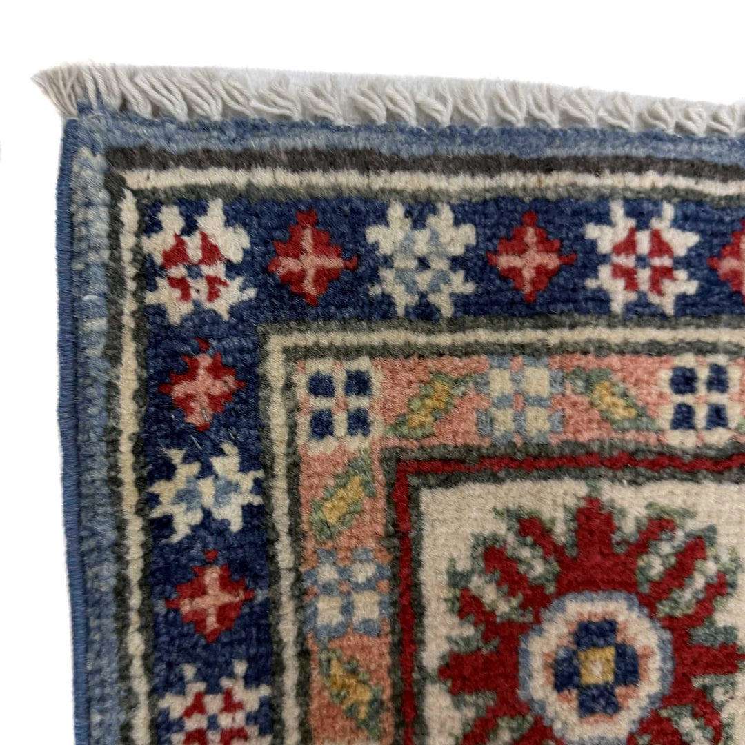Blue Afghan Kazak Rug 4' 10" x 6' 2" Hand-Knotted | No. AL44465