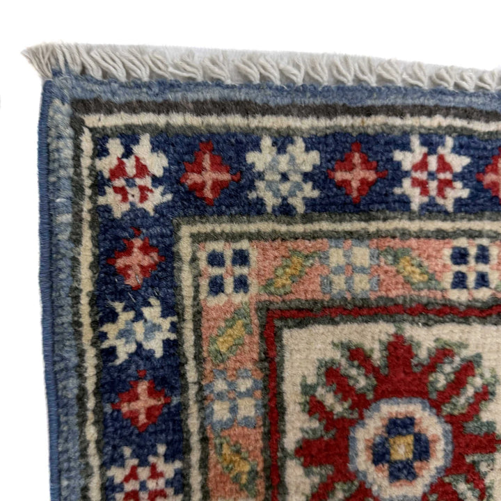 Blue Afghan Kazak Rug 4' 10" x 6' 2" Hand-Knotted | No. AL44465