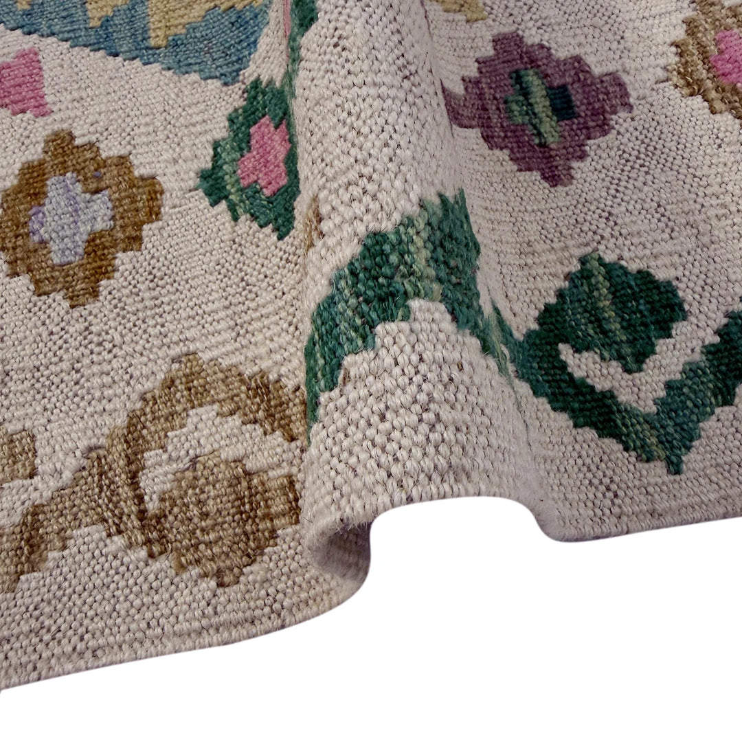 Afghan Vegetable Kilim Rug 5' 11" x 7' 7" Flat-Weave | No. AL444687