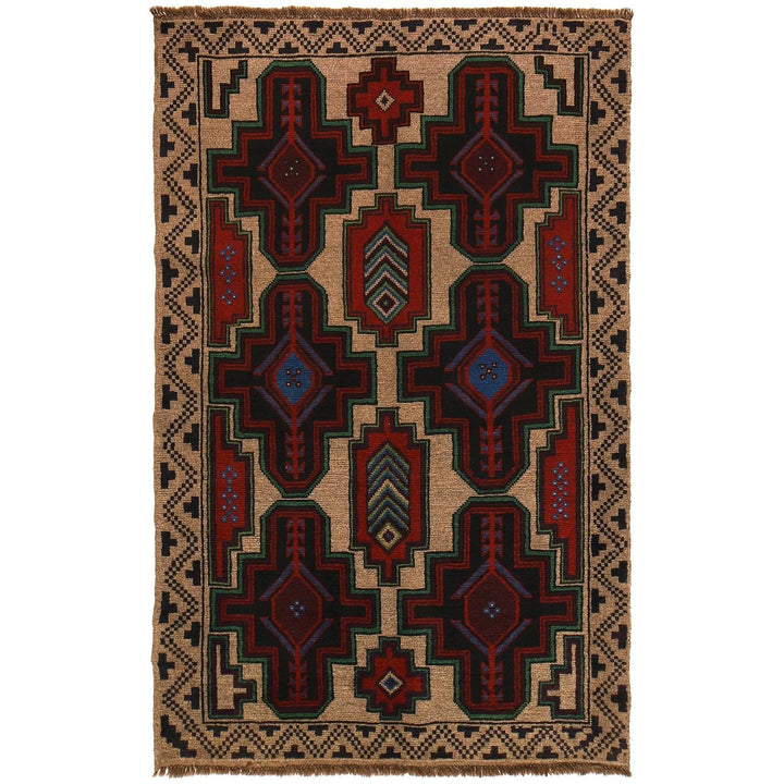 Afghan Balochi Rug 4' 1" x 6' 5" Hand-Knotted | No. AL44537