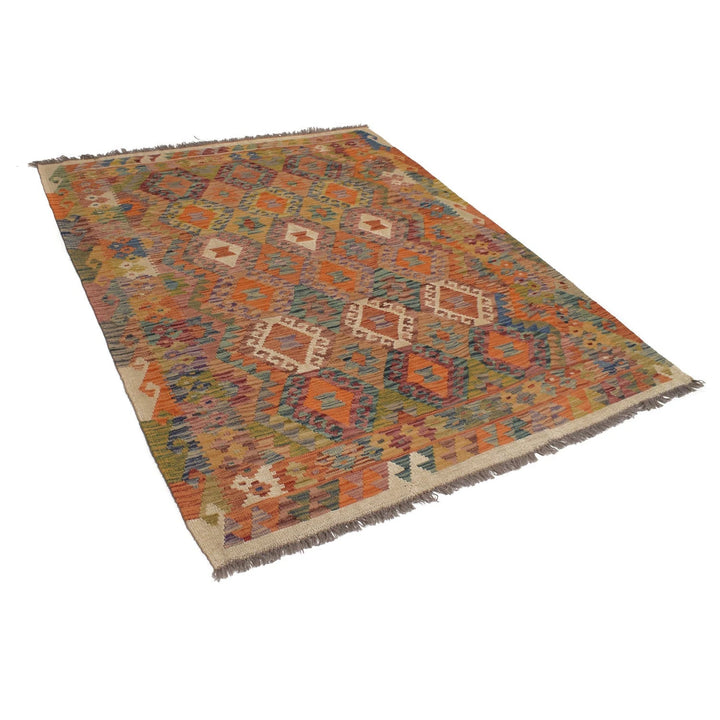Afghan Kilim Rug 5' 1" x 6' 3" Flat-Weave | No. AL44546