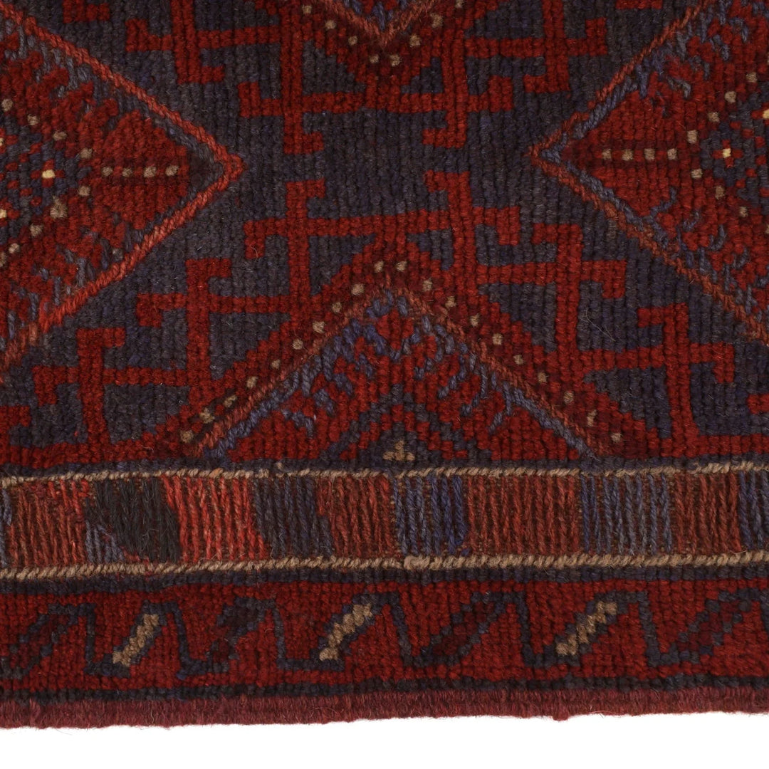 Red Afghan Mashwani Rug 1' 10" x 7' 9" Hand-Knotted | No. AL44575