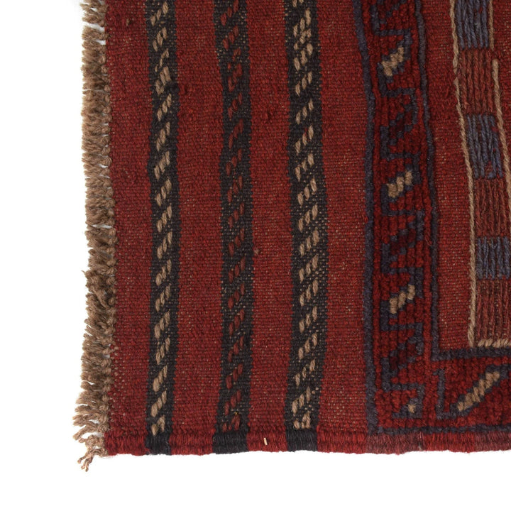 Red Afghan Mashwani Rug 1' 10" x 7' 9" Hand-Knotted | No. AL44575